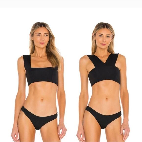 L*Space Parker Convertible Bikini Top in Black Size D NWT - Picture 1 of 5